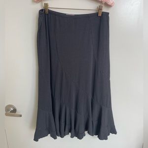 dark grey midi asymmetrical stitching skirt💕